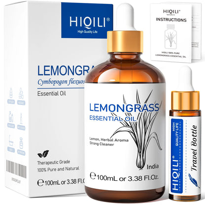 HIQILI Essential Oil Rose Geranium Lavanda Citronela Tea Tree vanille Body Oil Face Skin Care Massage 100ML/3.38fl.oz