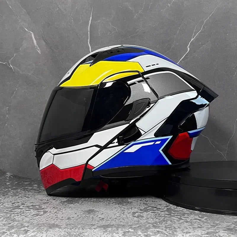Full Face Motorcycle Helmet for Men and Women - Dual Lens Anti-Fog All Season Riding