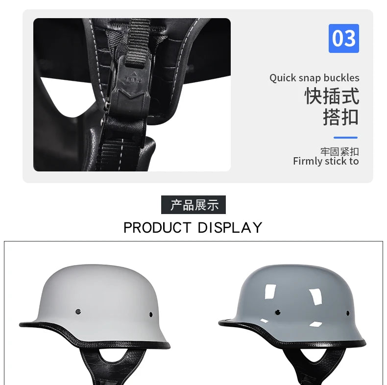ORZ-309-Soldier Helmet Retro Half Helmet Motorcycle Male and Female Motorcycle Personality German Ladle Helmet Electric Vehicle