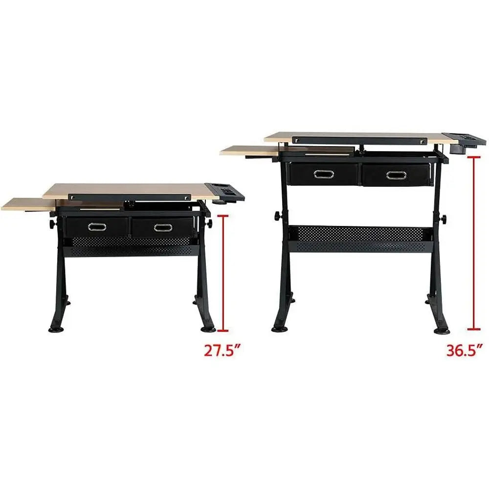 Adjustable Height Drafting Desk for Art, Craft, and Workspaces - Ideal for Artists, Painters, Students, and Adults