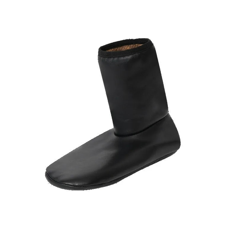 1/3/5Pairs High Elasticity Balck New Muslim Prayer Wear Socks High Quality PU Warm Leather Unisex General Floor Carpet Sock