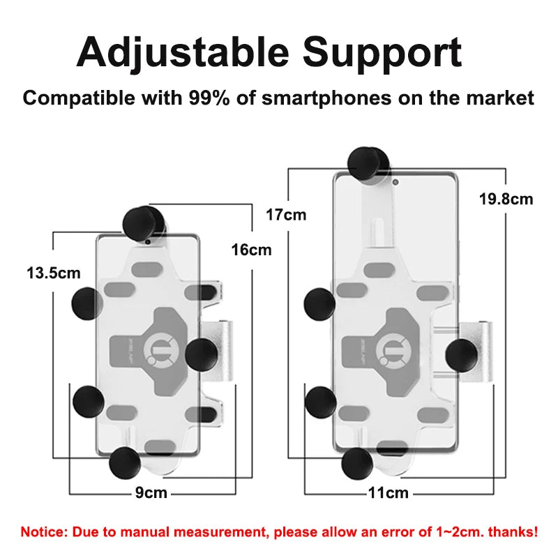 Shock-Absorbing Phone Holder for Motorcycle Bicycle 2024 Upgraded Alloy Rotary Adjustment Mobile Phone Navigation Bracket