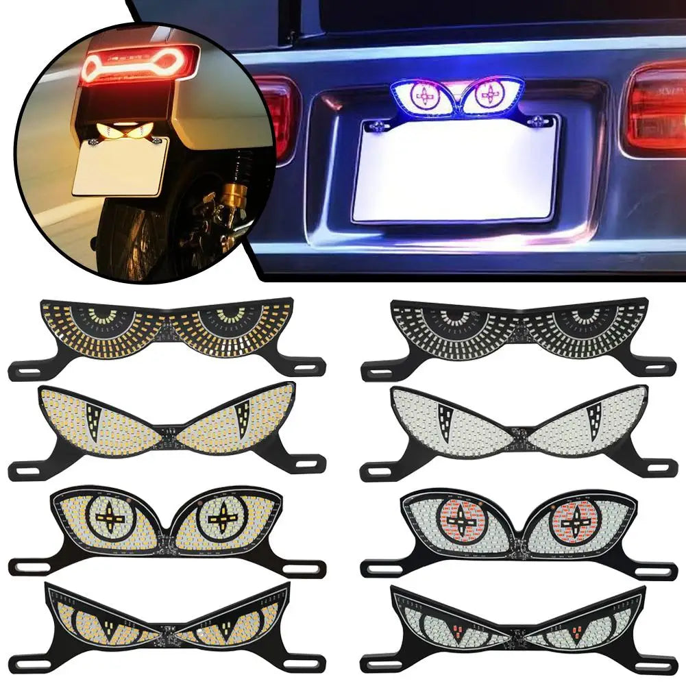 Motorcycle LED License Plate Decorative Lights Snake Eye Rear Tail Light Strobe Flashing Electric Motorcycle Modified Accessory
