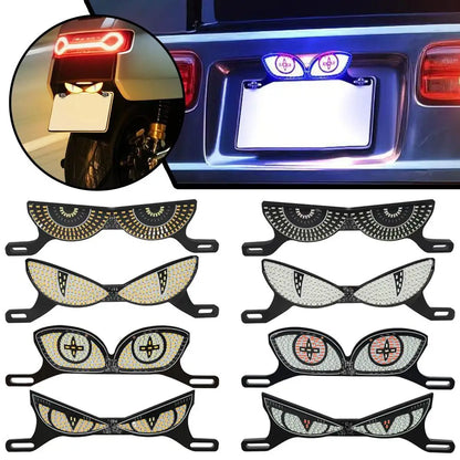 Motorcycle LED License Plate Decorative Lights Snake Eye Rear Tail Light Strobe Flashing Electric Motorcycle Modified Accessory