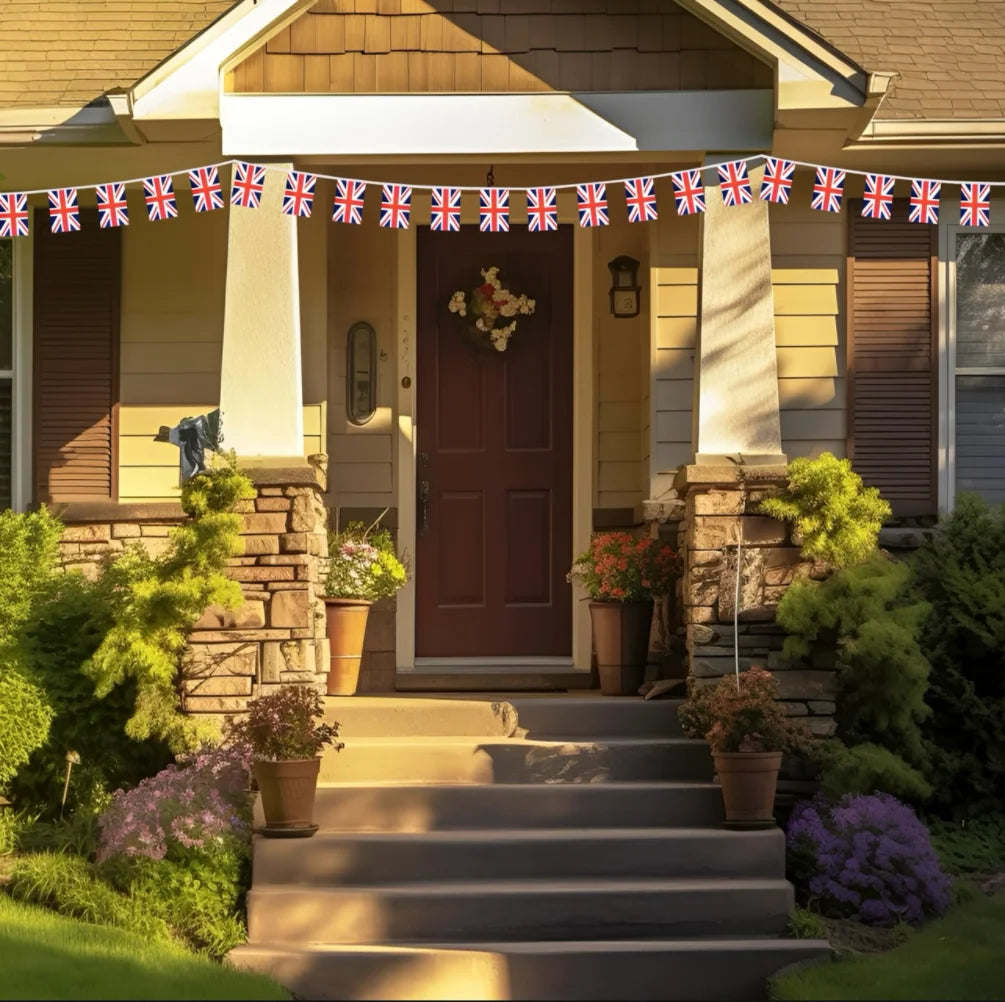 Union Jack Party 14x21cm20pcs  UK United Kingdom British FlagHanging Triangle String Jubilee Decorations Pennant Kingdom Flags B