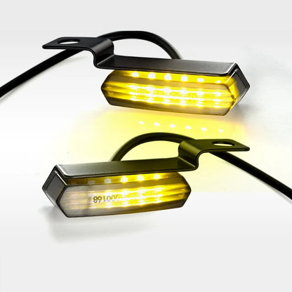 2Pcs Mini Motorcycle Turn Signal Light Retro Motorcycle Handlebar Horn LED Flowing Turn Signal Indicator Lights For Harley