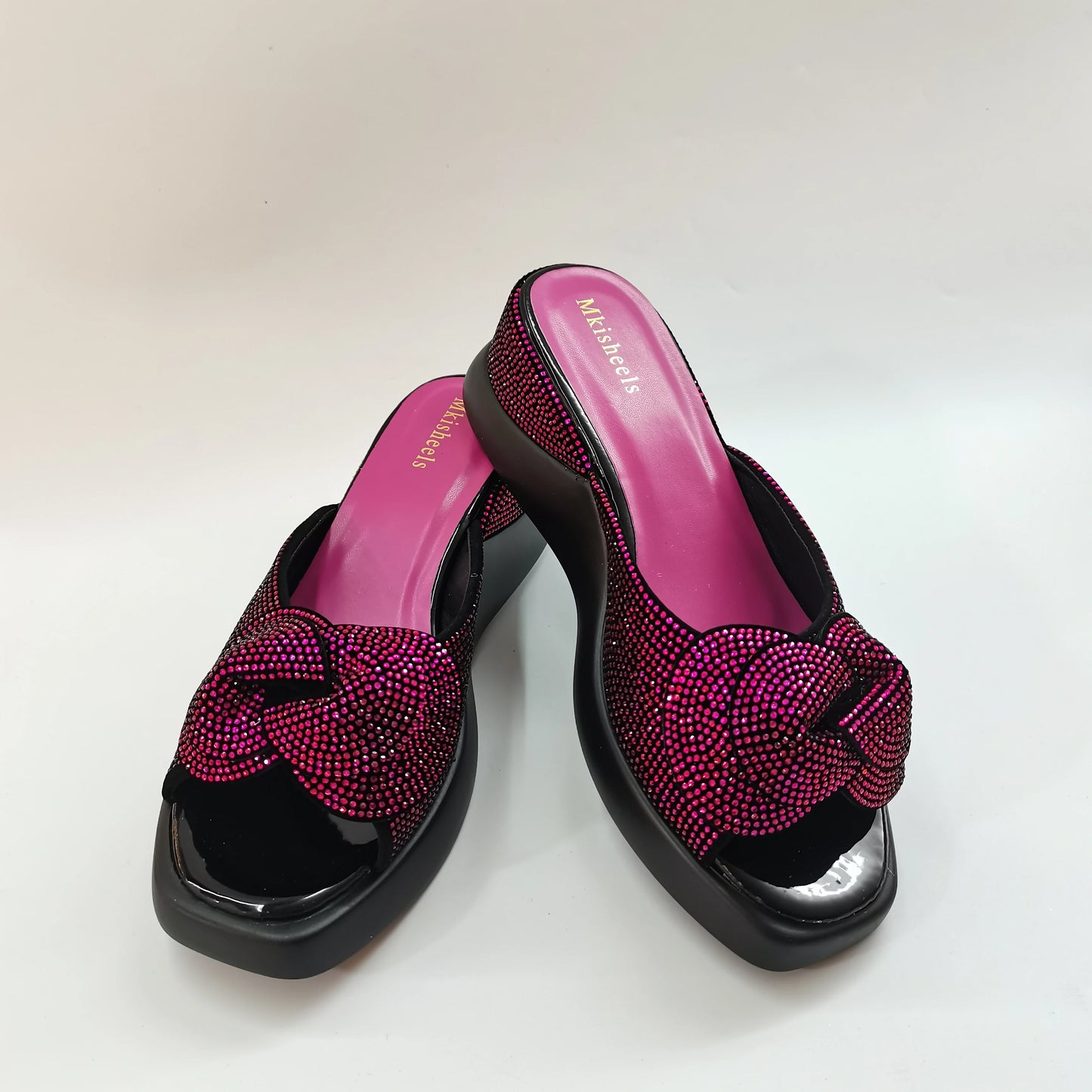 New Trendy Mid-heel Women's Sequins Slippers Outdoor Casual Slippers, High Quality Lady Party Shoes Elegant Shoes F5-1112-2