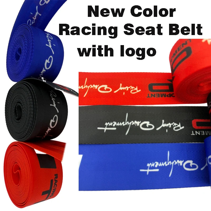 4pc New Auto Car Seat Belt Seatbelt Webbing Nylon 3.6M Universal Racing Car Modified Seat Safety Belts Harness Strap with logo