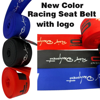 4pc New Auto Car Seat Belt Seatbelt Webbing Nylon 3.6M Universal Racing Car Modified Seat Safety Belts Harness Strap with logo