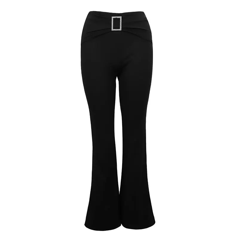 Summer Black Sexy Women's Trousers Streetwear Fashion Sequined New Pants Elegant Female Casual Slim Versatile Trousers Clothing