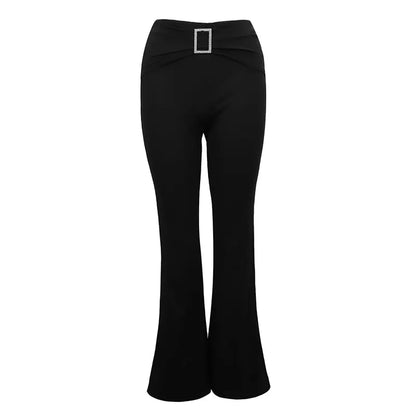 Summer Black Sexy Women's Trousers Streetwear Fashion Sequined New Pants Elegant Female Casual Slim Versatile Trousers Clothing