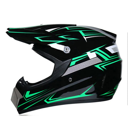 Motorbike Helmet Set Full Face MTB Helmet with Goggles Gloves Face Cover