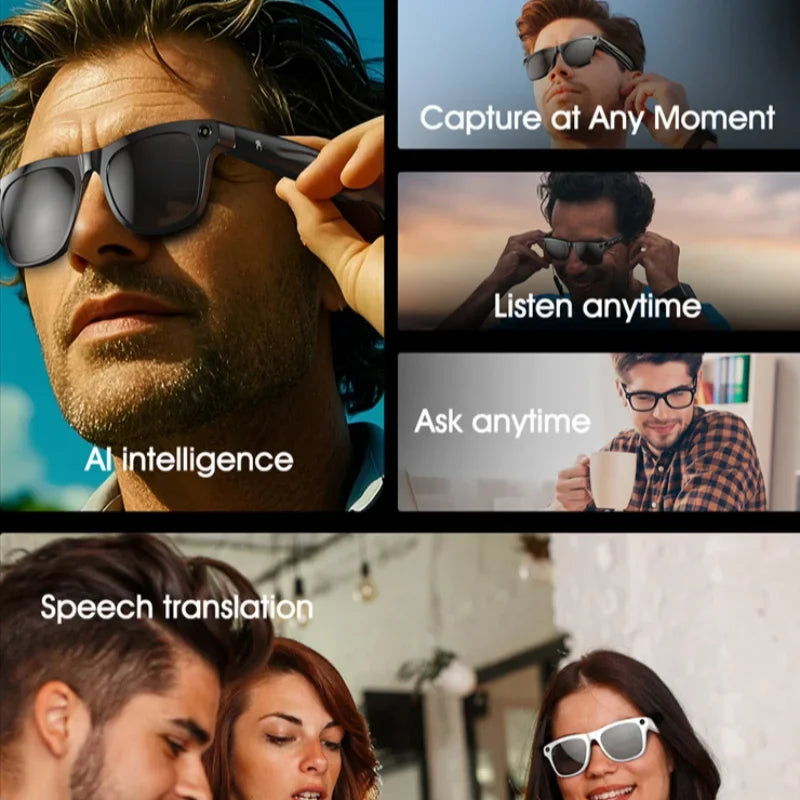 Xiaomi AI Smart Camera Glasses 6K HD With Long-lasting Battery Voice Assistant Control Calling Music Outdoor Photo-grey Glasses
