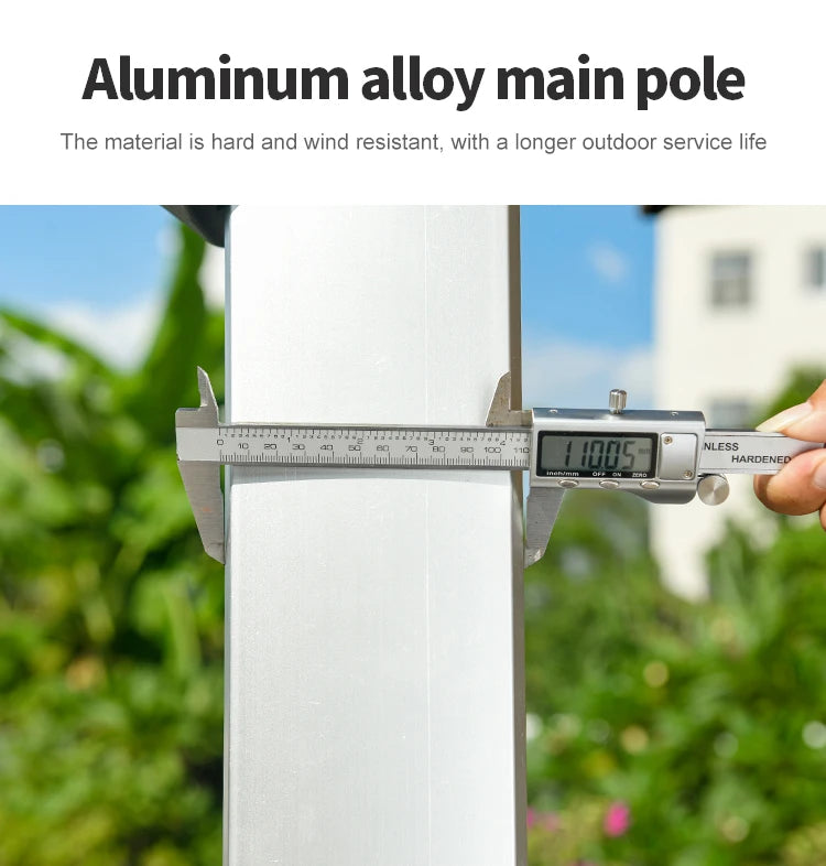 LED Roman Umbrella, Sunshade, Rainproof, UV Protection,Thickened Material, Aluminum Alloy Columns, Rotatable, Outdoor Umbrella