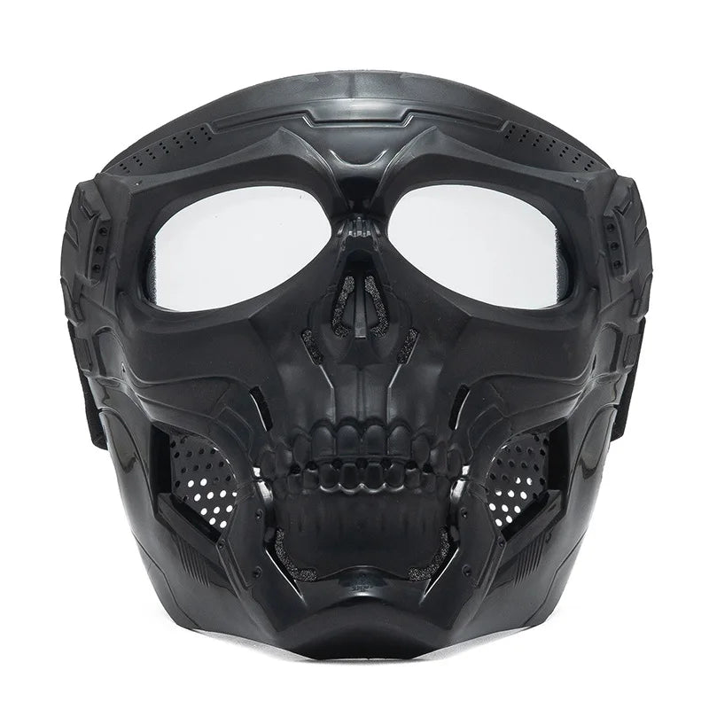 Skull Mask Motorcycle Mask Bicycle Riding Windproof Full Face Skeleton Protective Mask Colored Goggle Tactical Cycling Bike