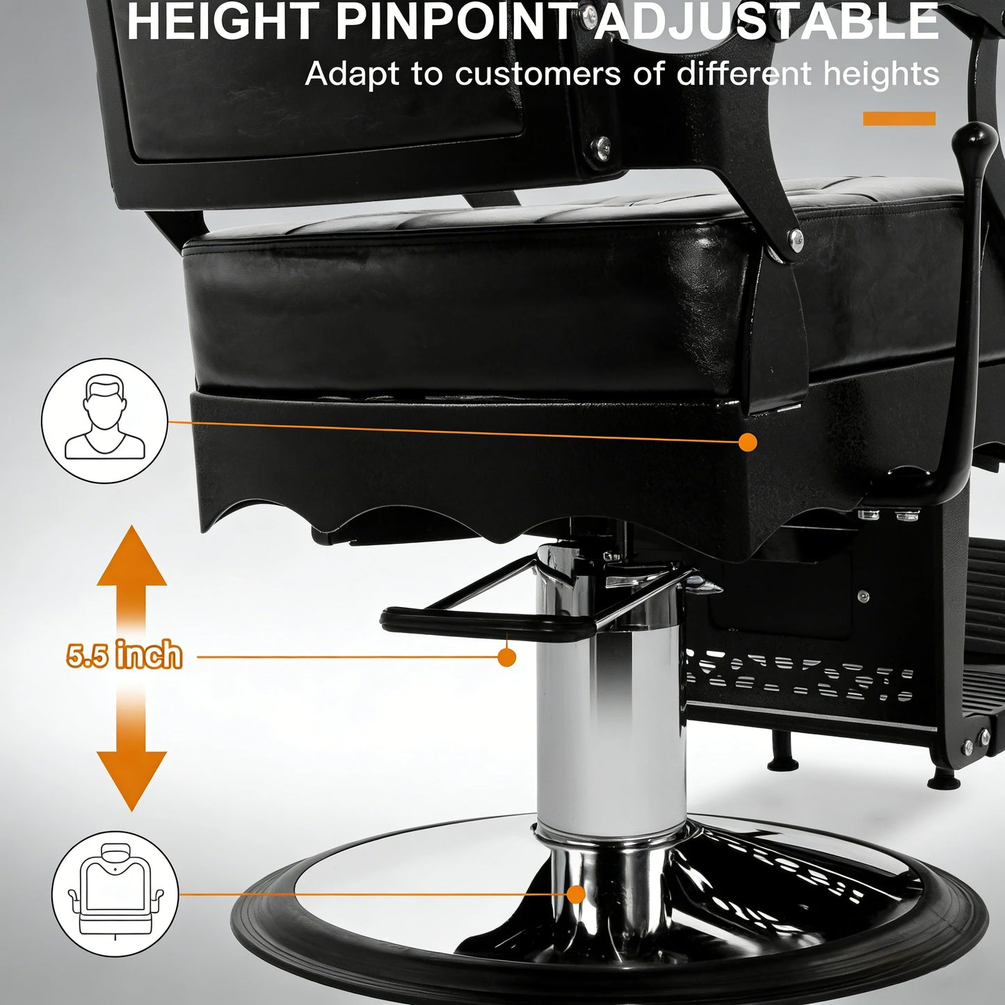 Artist Hand Barber Chair, Hair Salon Chair, Heavy Duty Barber Chair for Barbershop, Tattoo Massage, Beauty Spa,Customized