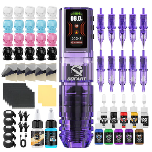 DQFART Wireless Tattoo Pen Tattoo kit 6 Hours Battery Life Tattoo Machine for Pro Body Artist Tattoo Supplies Tattoo Accessories