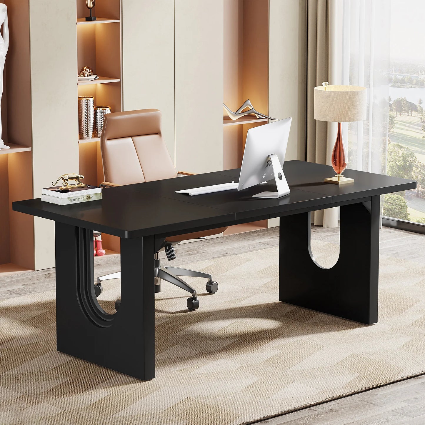 Tribesigns Executive Desk, 70.9" Large Office Computer Desk, Conference Table Meeting Room Table, Workstation Business Furniture