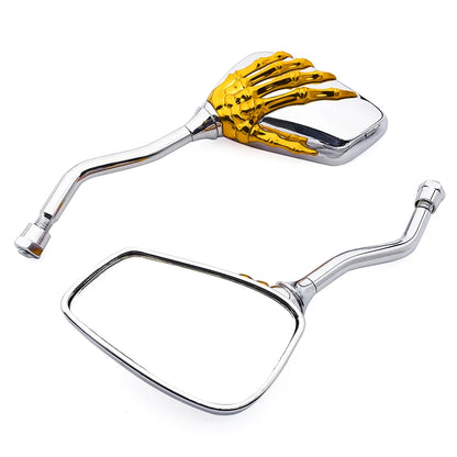 Universal Motorcycle Skull Hand Claw Rear-View Side Mirror Universal Fit Mirror Bolt For Street Sport Bike Chopper Cruiser