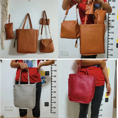 4Pcs/set Crossbody Bags Women Bag Set Pattern Leather Shoulder Bags Purse Ladies PU Crossbody Bag