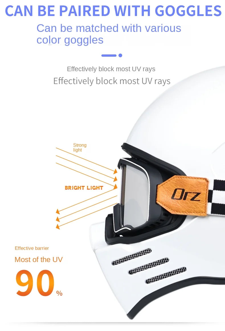 Retro motorcycle helmet Casco cruising motorcycle rider modular helmet full helmet with Bluetooth earphones included ORZ-728