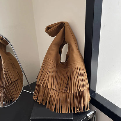 Suede Tassel High Quality Faux Shoulder Bags Fashion Large Capacity Sense of Luxury Popularity Women's Tote Bags Casual New