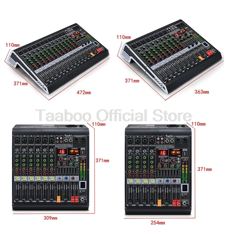 4/6/8/12 Channel Audio Mixer 5.0 Bluetooth 48V Phantom Power DSP Mixing Console 7 Band EQ Sound Box XLR/USB/TRS For Karaoke DJ