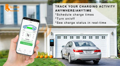 feyree GB/T Socket EV Charger 7.6kw 32A Wallbox 4.3 inch Big Screen APP Charge History Record 11kw 22kw 3 Phase Charging Station