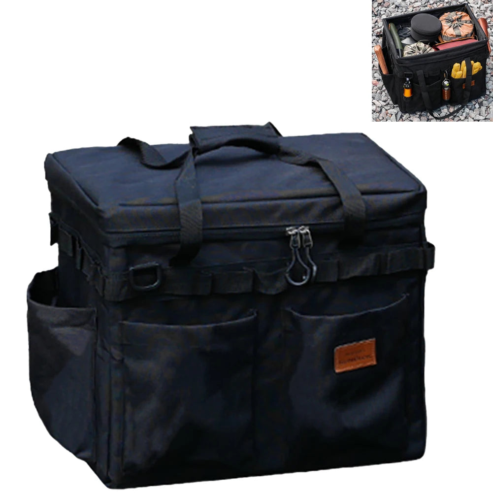 Camping Storage Bag Multifunctional Camping Cooking Utensil Organizer Large Capacity Waterproof Utility Camping Supplies