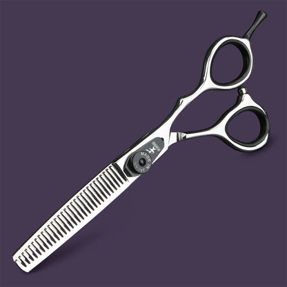 Spring clip screw double color hair scissors 6 inch 9cr18 steel barber cutting scissors and thinning scissors