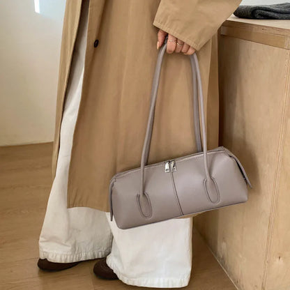 MOODS Retro Underarm Shoulder Bags For Women PU Leather Pure Color Commute Satchel Bag 2025 Winter New Luxury Designer Handbags