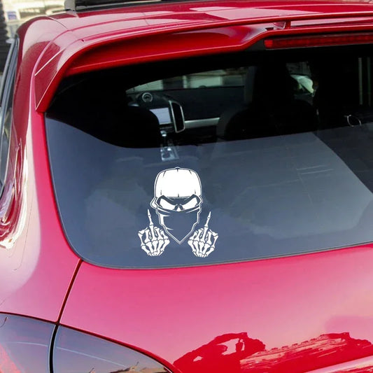 Car Sticker Car Window Decal Truck Outdoor Sticker Skull F U Middle Fingers Wicked Vinyl Decor Decals