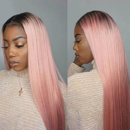 Sleek Straight Lace Front Wigs 13x6x1 Lace Part Human Hair Wig For Women Transparent Lace Highlight Blonde Big Sale Remy Hair