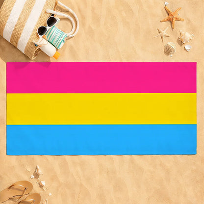 LGBT Gay Rainbow Pride Towel Quick Dry Absorbent Beach Towel for Sports, Fitness, Swimming and Outdoor Activities