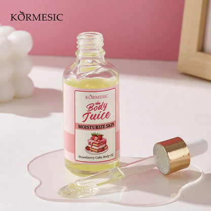 KORMESIC Strawberry Cake Body Oil - Hydrating Moisturizing Nourishing Skin Long-lasting Sweet Fragrance For All Skin Types