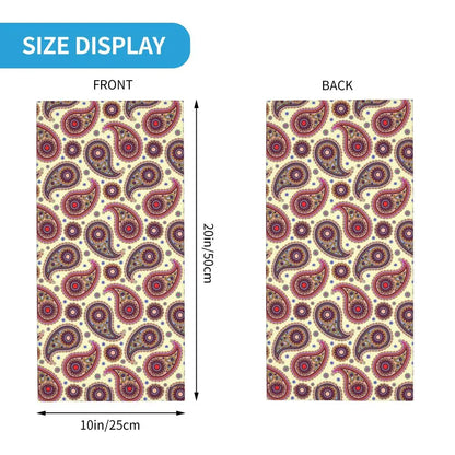 Custom Black Bandana Pattern Bandana Neck Gaiter for Hiking Cycling Women Men Wrap Scarf Paisley Style Headband Warmer