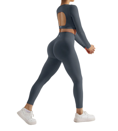 2PCS Yoga Suit Women Sports Set Quick-Drying Gym Set Tracksuit Running Workout Long Sleeve Sports Shirt Yoga Set Yoga Clothing