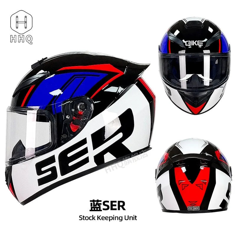 New Bluetooth motorcycle helmet for men and women, full coverage, anti-fog, full face motorcycle helmet