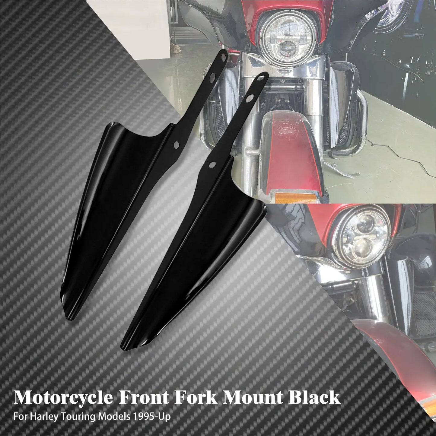 Motorcycle Front Fork Windscreen Deflectors Wind Mount Fairing For Harley Touring Electra Glide FLTX FLHXS Road King FLHR 95-22