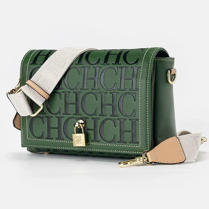 CH Autumn and Winter Solid Color Crossbody Bag Letter Printing High Quality Women's Fashion Elegance 2025 Classic Women's Bag