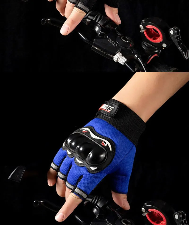 Men Half Finger Gloves Slip Rresistant Wear-resistant Racing Off-road Shatterproof Breathable Motorcycle Bicycle Tactical Glove