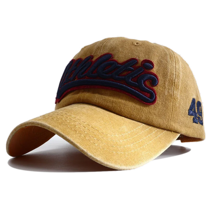 Athletic Letter Embroidery Baseball Cap Retro Washed Cotton Peaked Hat Hip Hop Trucker Dad Caps Fashion Sun Hats for Women Men