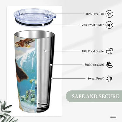 Moana and Pua Cartoon Movie Insulated Tumbler with Straws Stainless Steel Coffee Mugs Double Wall Car Bottle Cups 20oz