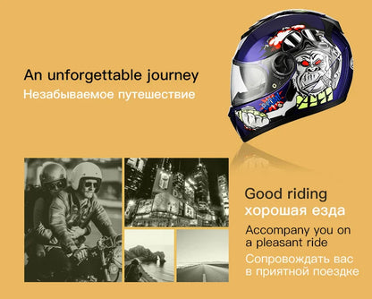 Motorbike Helmet  For Adults Motocross Helmets Casco Motorbike Helmet Full Face  Modular Dual Lens Double Visors