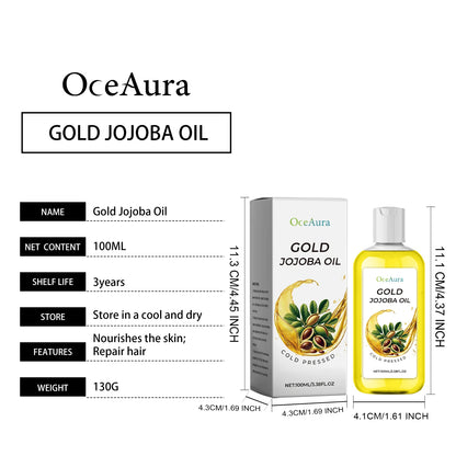 Organic Jojoba Oil for Hair Growth Products Strengthening Hair Smoothing Cold-Pressed Vitamin C Jojoba Oil for Face Moisturizer