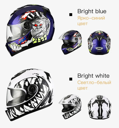 Motorbike Helmet  For Adults Motocross Helmets Casco Motorbike Helmet Full Face  Modular Dual Lens Double Visors
