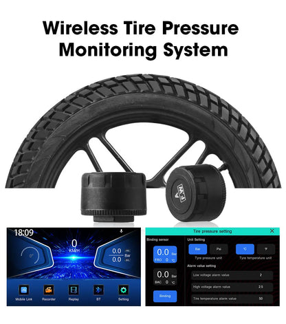 7 inch Motorcycle CarPlay Screen With TPMS GPS for Moto Navigation Display Screen Android Auto Digital Motorcycle Dashboard BT