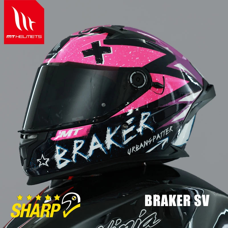 New MT Braker SV Motorcycle Helmet ECE DOT Certification Full face Double lens Racing off-road Helmet Capacetes Cascos Para Moto