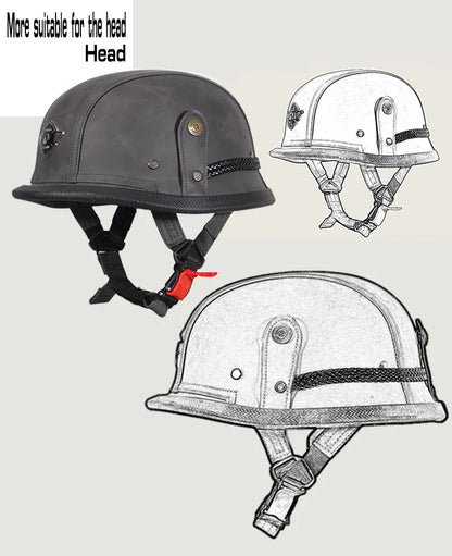 Casco abierto Vintage certificado DOT, Casco de cara abierta para motocicleta, Casco Retro 3/4, Casco de crucero, Casco para Mot