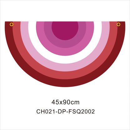 45*90cm Rainbow Flag Fan Shaped Gay  Semicircle LGBT Pride Lesbian Bisexual Transgender Pansexual Asexual Banner